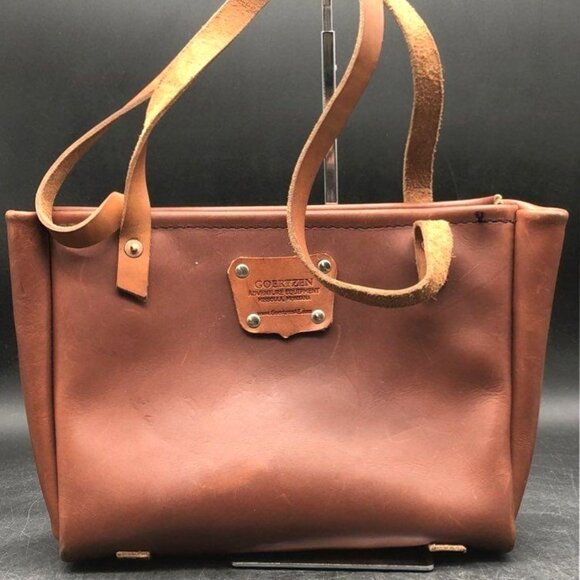 GOERTZEN Adventure Brown Leather Zip Top Tote Bag - Picture 4 of 7